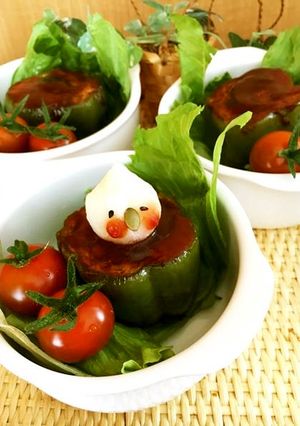 朝採り新鮮ピーマンの肉詰め-レシピのメイン写真