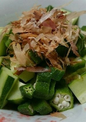 簡単 おくらときゅうりのおかか醤油和え-レシピのメイン写真