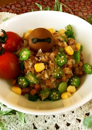 朝採り新鮮オクラ＆納豆のネバネバ丼-レシピのメイン写真