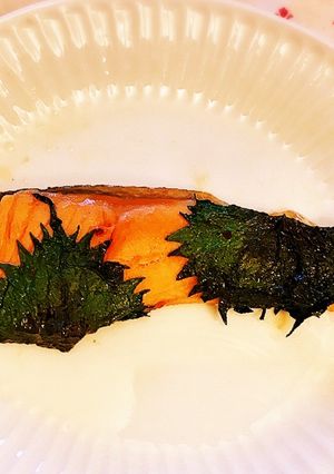 お弁当も☆梅ふんわり大葉柄の鮭-レシピのメイン写真