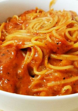 牛乳とチーズで濃厚トマトクリームパスタ-レシピのメイン写真