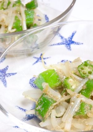 簡単節約♡オクラともやしの胡麻和え-レシピのメイン写真