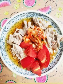 一人飯☆冷しゃぶ☆キムチソーメン☆-レシピのメイン写真