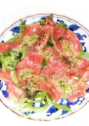 キューピーバジルソースとスモークサーモン-レシピのメイン写真