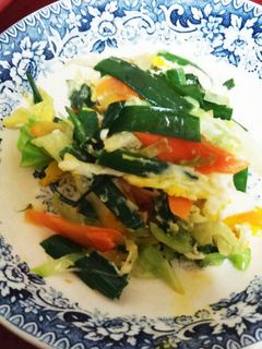 簡単☆野菜とニラの卵とじ♪-レシピのメイン写真