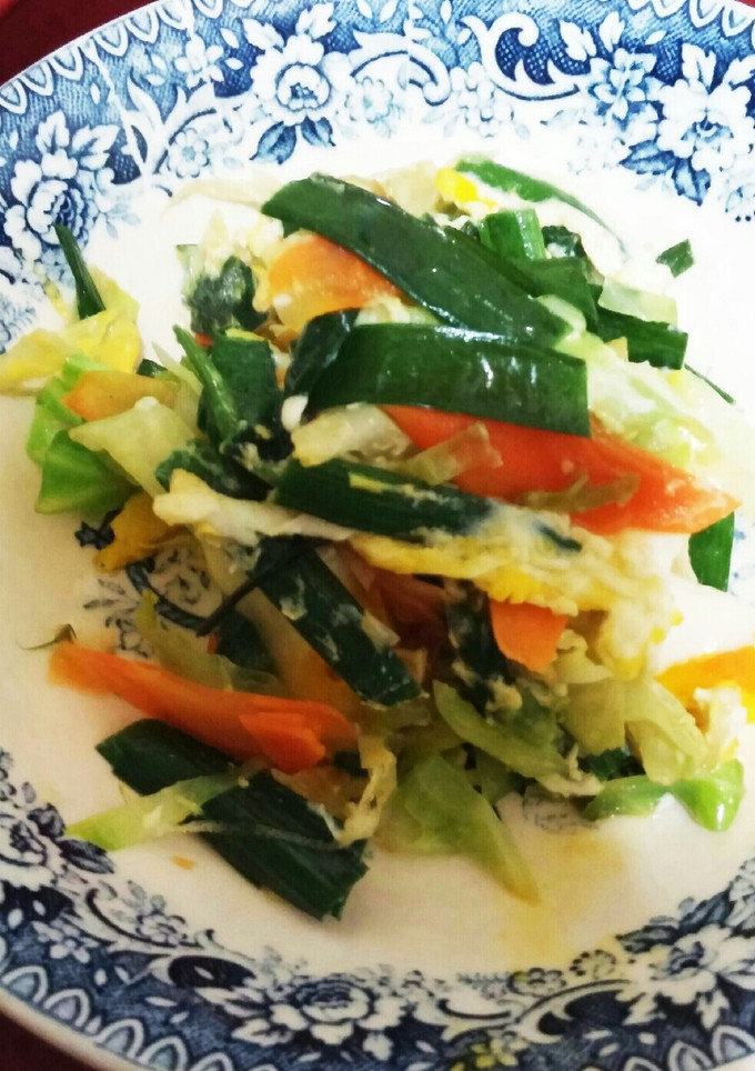 簡単☆野菜とニラの卵とじ♪-レシピのメイン写真