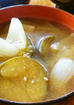焼きナスの味噌汁-レシピのメイン写真