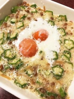 納豆とオクラと長芋となめ茸のサラダ!-レシピのメイン写真