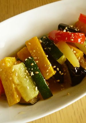 お酢でさっぱり♪夏野菜の香酢浸し-レシピのメイン写真