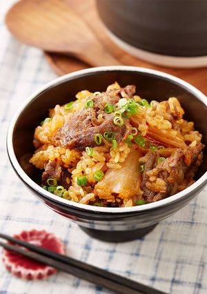 キムチと牛切り落とし肉の炊き込みごはん-レシピのメイン写真