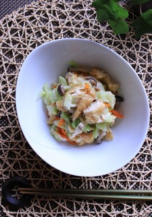 キャベツとキノコと薄揚げの和え物-レシピのメイン写真