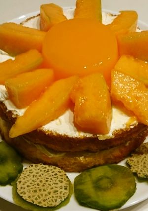 ちょっと贅沢★おひさまメロンケーキ-レシピのメイン写真