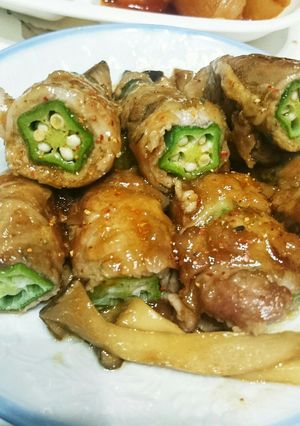オクラの肉巻き。焼き肉のタレで☆-レシピのメイン写真