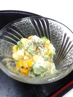 オクラまよコーン-レシピのメイン写真