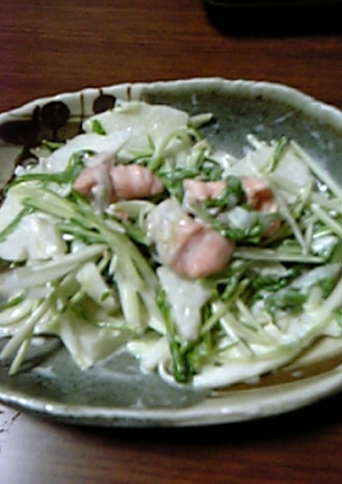 塩鮭と梨で☆水菜のサラダ風和え物-レシピのメイン写真