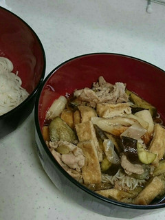 残り物・なんちゃって鴨南蛮風そうめん-レシピのメイン写真