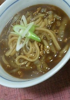 すぐできた！白菜・そぼろ・カレーうどん-レシピのメイン写真