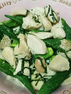 簡単☆鶏肉とオクラのあご出し炒め♪-レシピのメイン写真