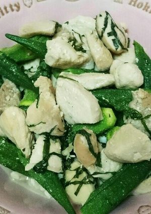 簡単☆鶏肉とオクラのあご出し炒め♪-レシピのメイン写真