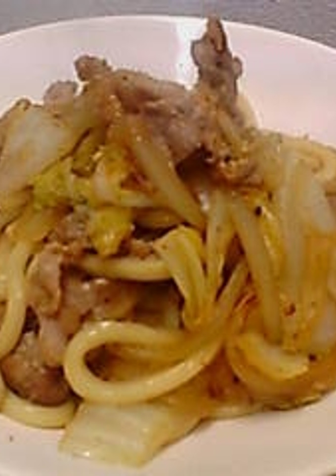 白菜で★すき焼き風焼きうどん-レシピのメイン写真