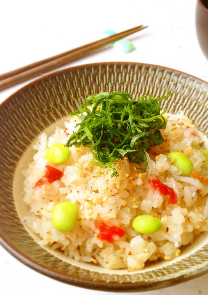梅としらすの炊き込みご飯　夏めし-レシピのメイン写真