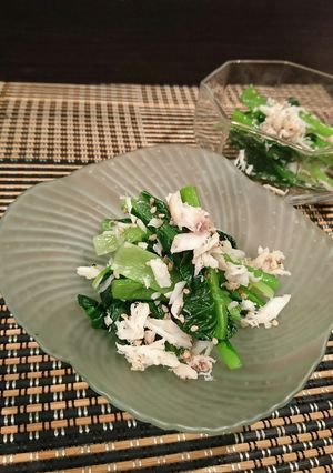 石鯛の塩ニンニクそぼろdeお浸し-レシピのメイン写真