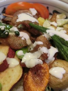 夏野菜素揚げぺろり丼-レシピのメイン写真