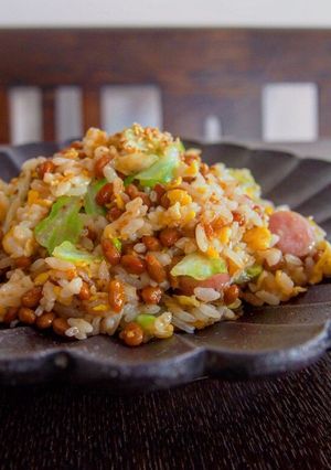 納豆レタス炒飯-レシピのメイン写真