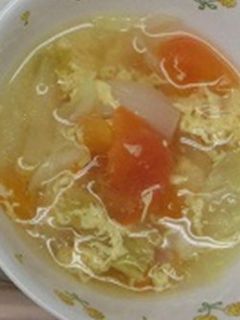 トマトと卵のスープ ★宇都宮学校給食-レシピのメイン写真