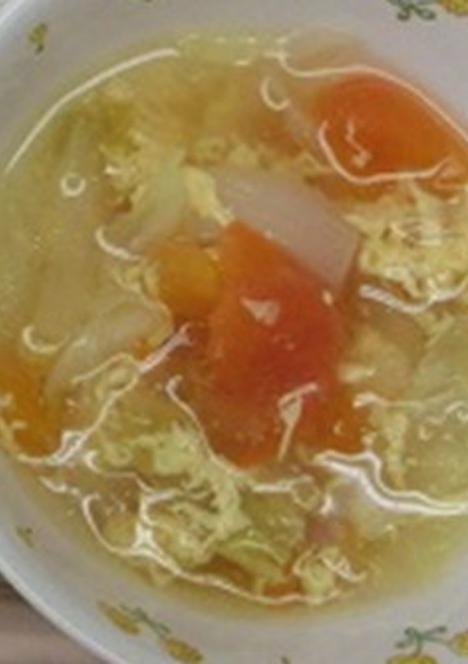 トマトと卵のスープ　★宇都宮学校給食-レシピのメイン写真