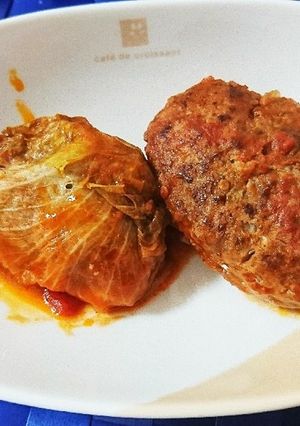 煮込みハンバーグとレタスロール-レシピのメイン写真