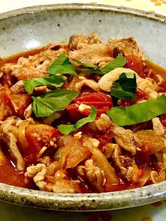 豚こまとトマトの炒め煮☆カレー粉入り-レシピのメイン写真