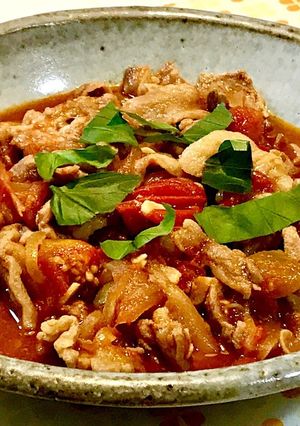 豚こまとトマトの炒め煮☆カレー粉入り-レシピのメイン写真