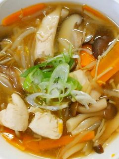 鶏ささみと もやし きのこの中華スープ♡-レシピのメイン写真
