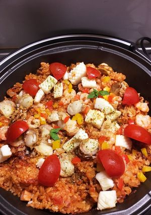 ホットプレートdeトマトパエリヤ-レシピのメイン写真