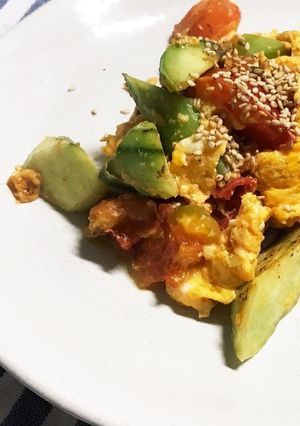 キュウリとトマト卵の中華炒め-レシピのメイン写真