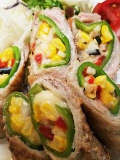 ピーマンin夏野菜&チーズの肉巻き-レシピのメイン写真