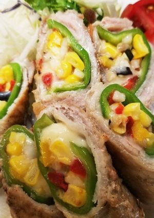 ピーマンin夏野菜&チーズの肉巻き-レシピのメイン写真