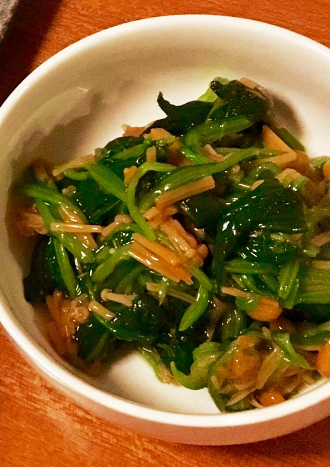 簡単美味しい！ほうれん草のなめ茸和え-レシピのメイン写真