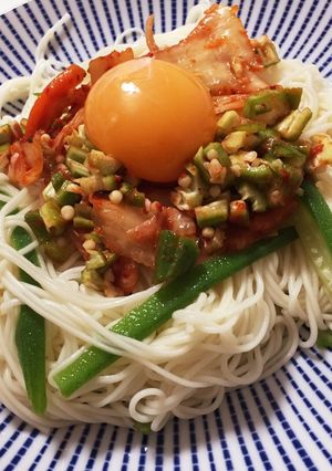 おくらキムチソーメン-レシピのメイン写真
