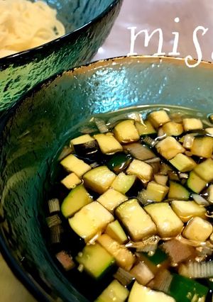素麺のつゆ☆夏野菜3種入り-レシピのメイン写真