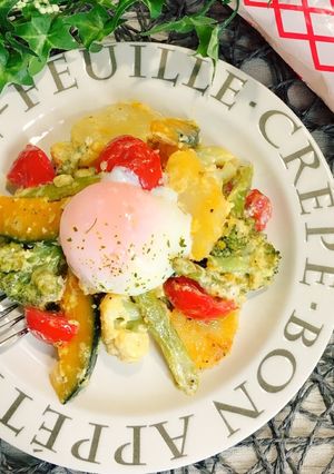野菜たっぷり♡温玉コンソメマヨソテー♪-レシピのメイン写真