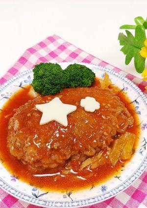トマトとキャベツのふっくらハンバーグ-レシピのメイン写真
