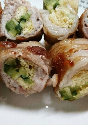 ゴーヤ油揚げの肉巻き♪-レシピのメイン写真