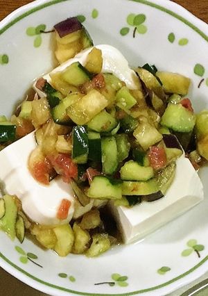 梅肉と夏野菜の冷奴-レシピのメイン写真