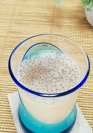 冷やし甘酒にチアシード入れて夏バテ予防！-レシピのメイン写真