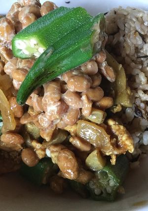 納豆おくらのキーマカレー-レシピのメイン写真