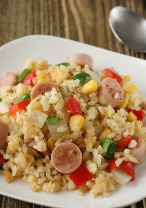 カルシウム豊富な夏野菜のお魚チャーハン-レシピのメイン写真