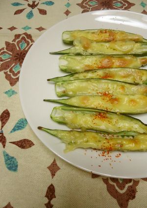 簡単１品☆オクラのマヨチーズ焼き-レシピのメイン写真