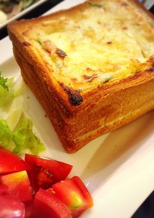 食パンでほうれん草とベーコンのキッシュ風-レシピのメイン写真